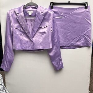 House of Harlow 1960 Purple x REVOLVE Satin Blazer and Skirt Set Small